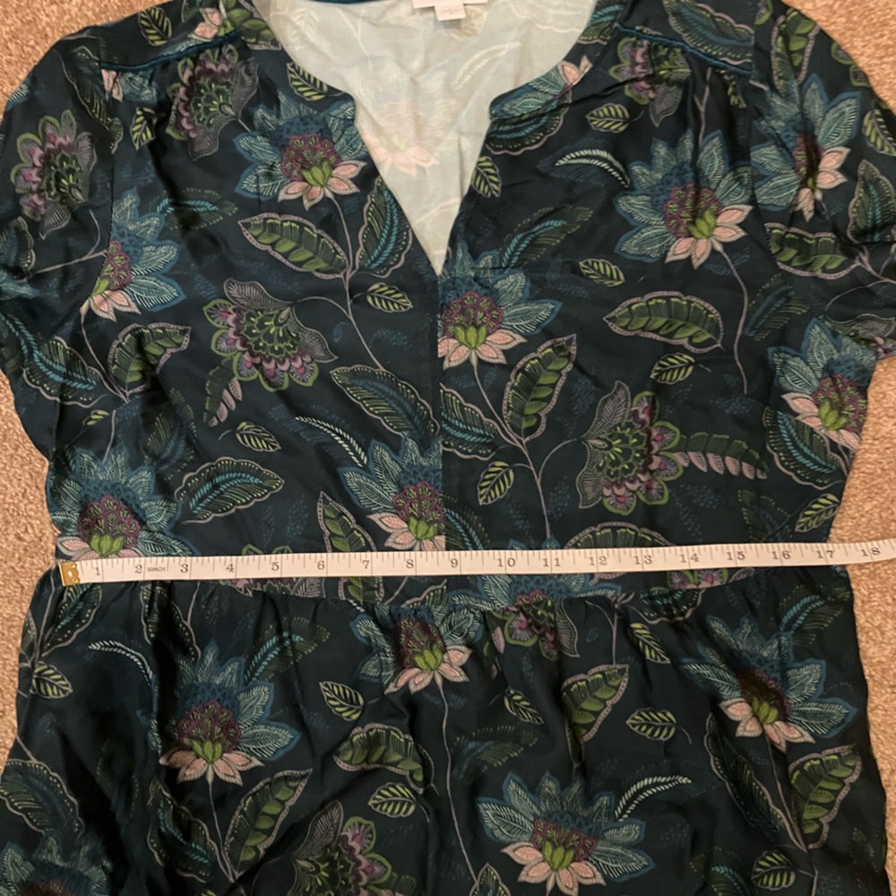 J. Jill Dark Teal Floral Maxi Dress - Picture 8 of 9